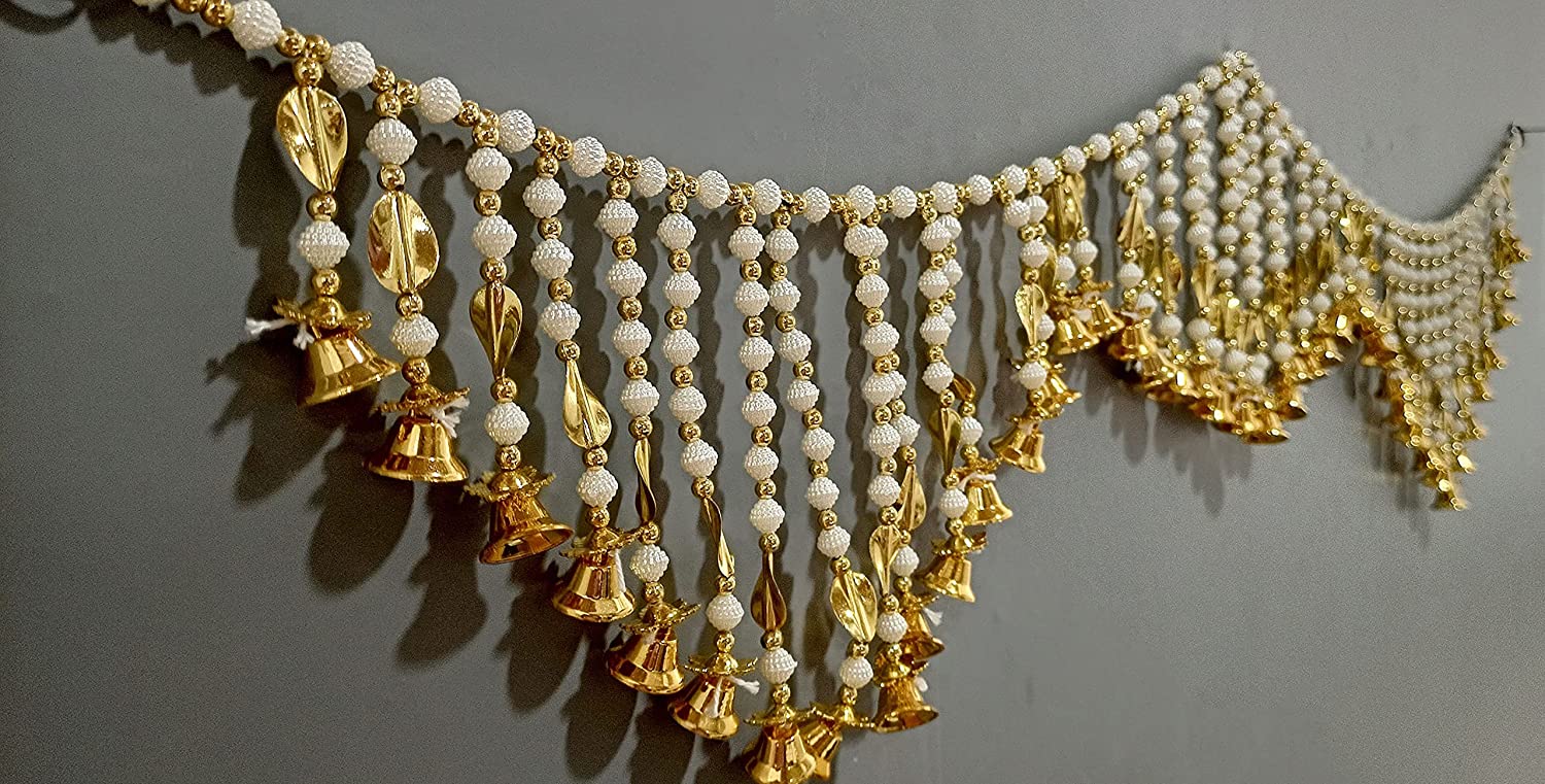 Pearls with Bell Hanging Bandarwal for Door