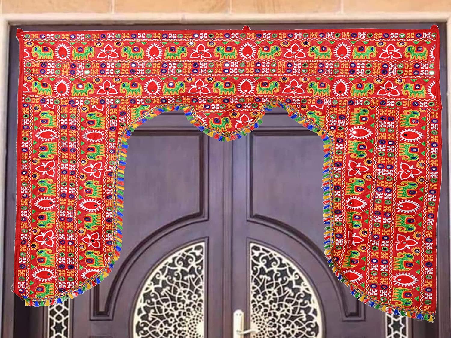 Traditional Embroidery Toran for Temple Decoration