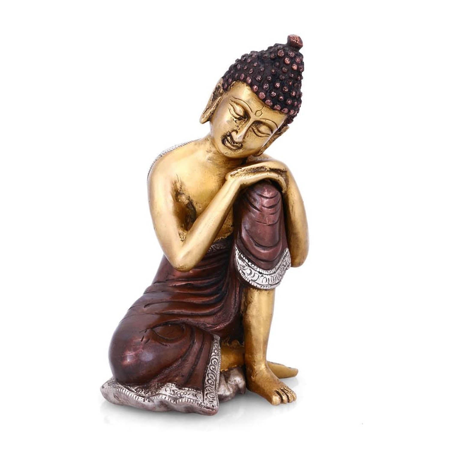 Thinking Buddha Brass Idol Murti Statue