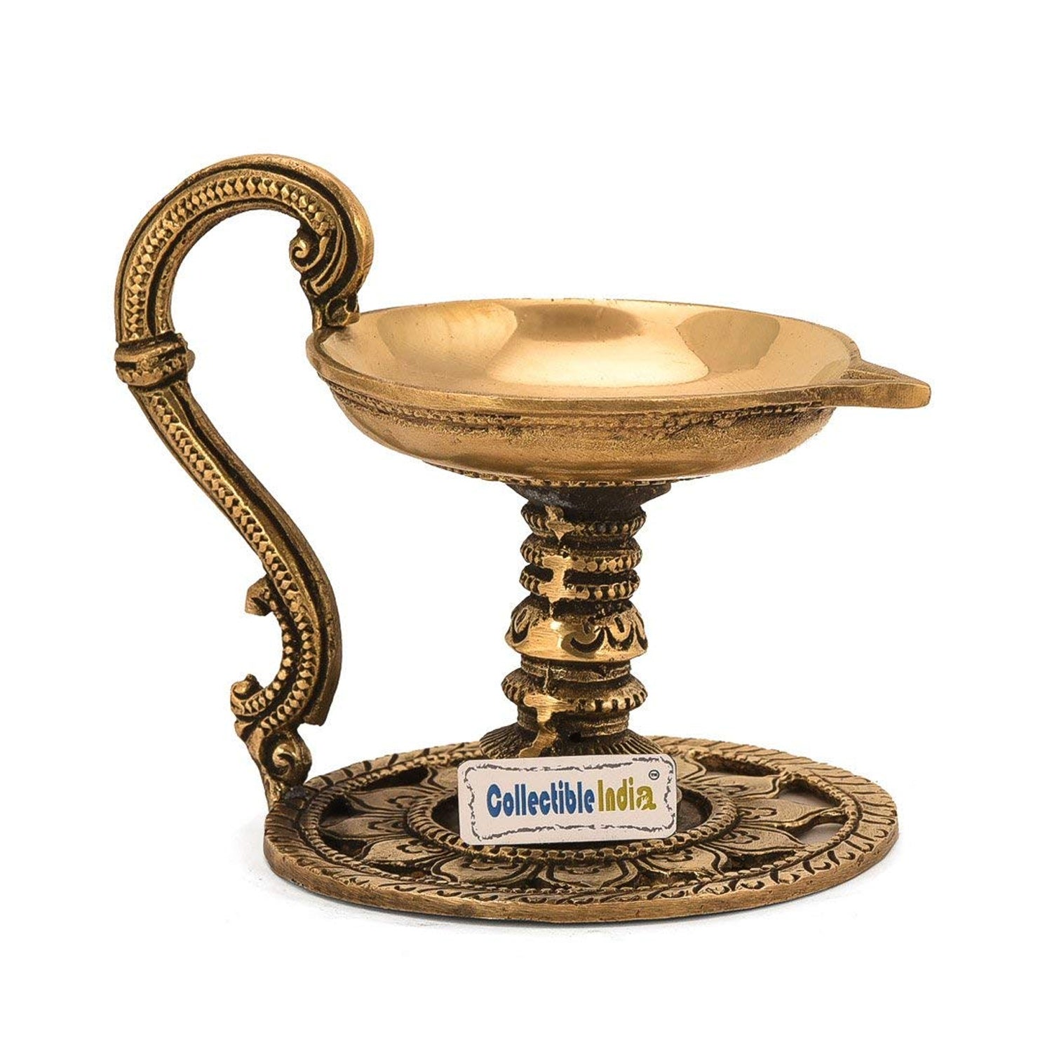 Brass Oil Lamp Diya for Puja & Festive Decor Handmade Diya