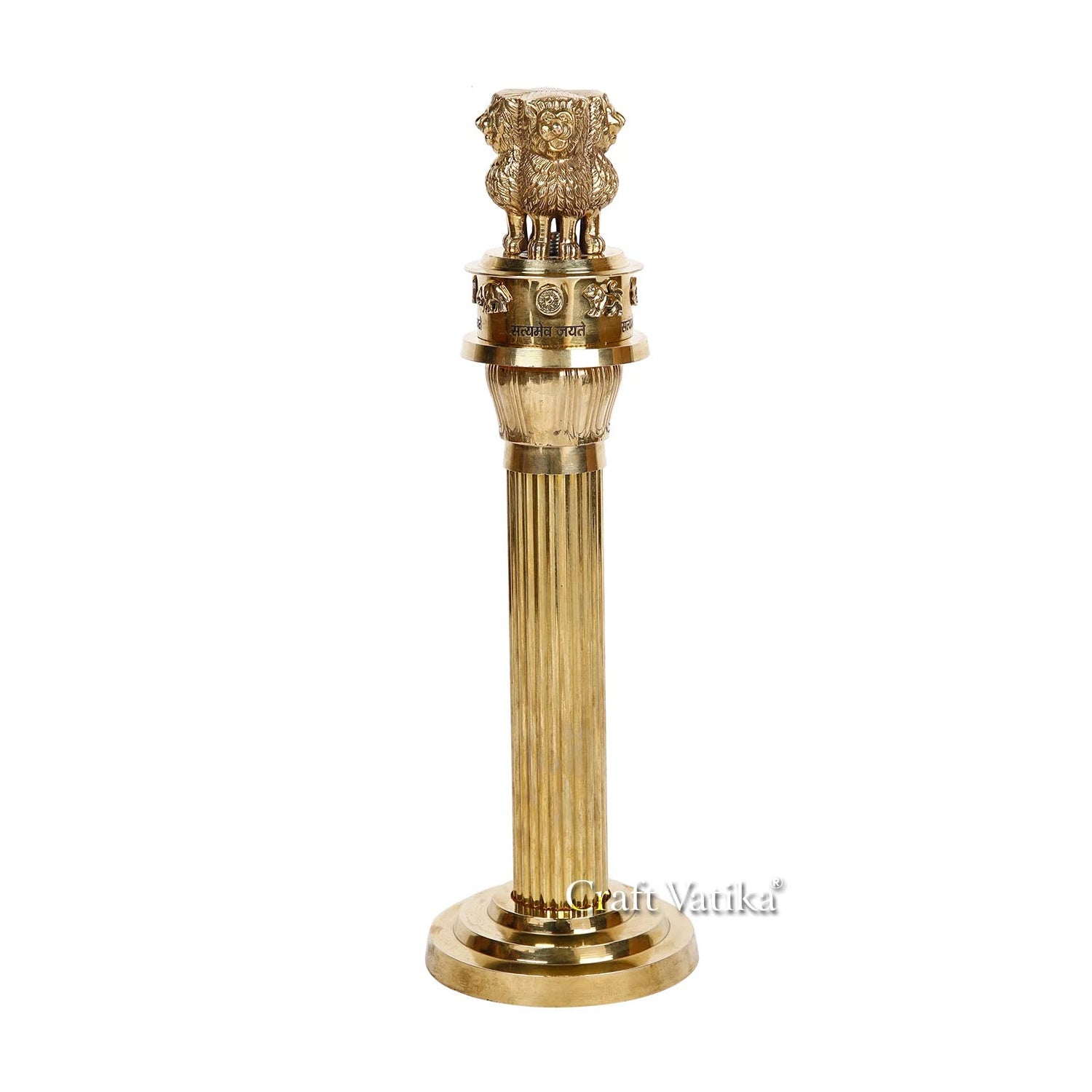 Brass Ashoka Stambh Indian National Emblem Showpiece