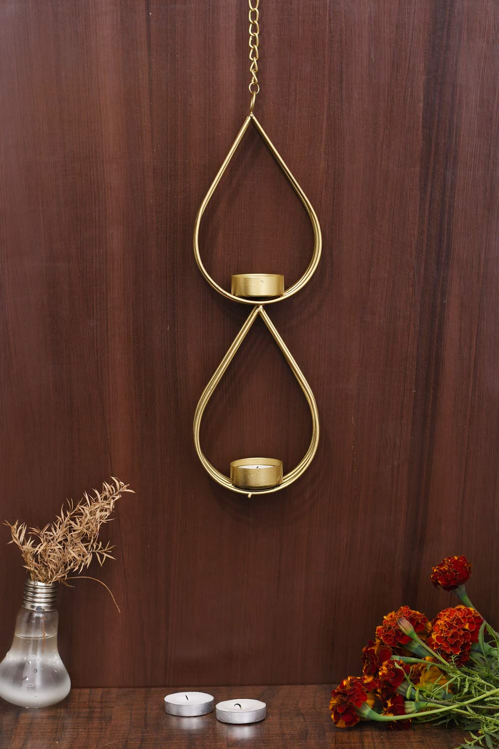 Iron Wall Hanging Tealight Candle Holder Tea Light Sconces Dfmw346