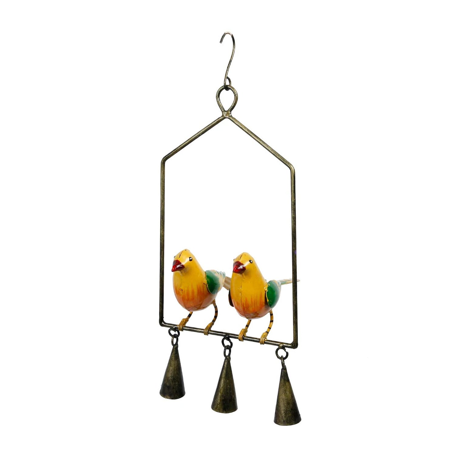 Metal Birds Wall Hanging with Bells Decorative Showpiece