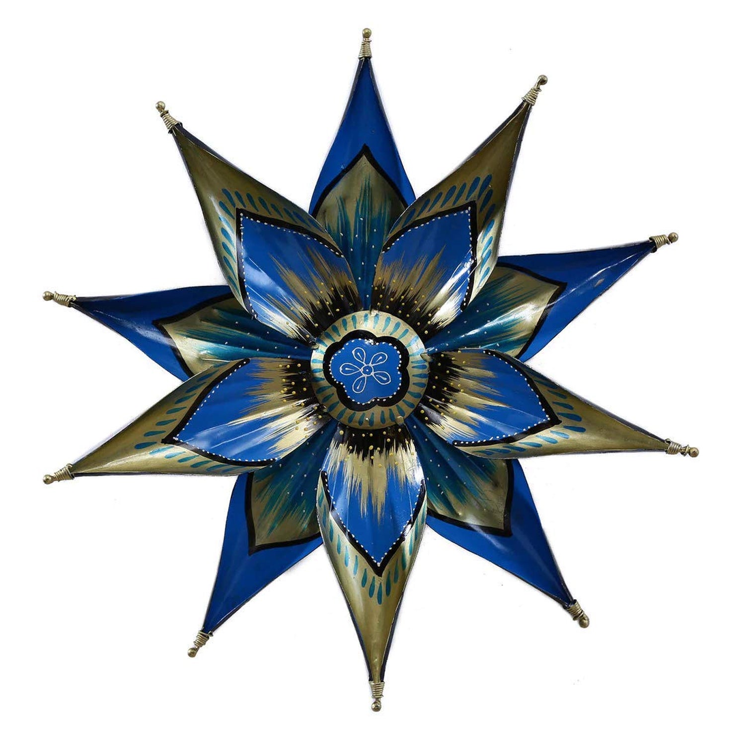 Metal Star Flower Mounted Wall Hanging Showpiece