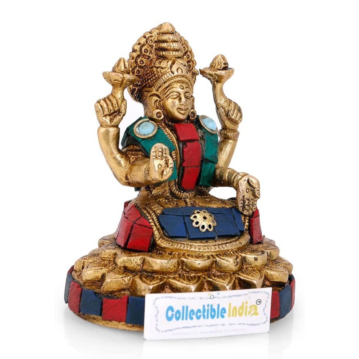 Goddess Lakshmi Handmade Idol Blessing Sculpture Showpiece