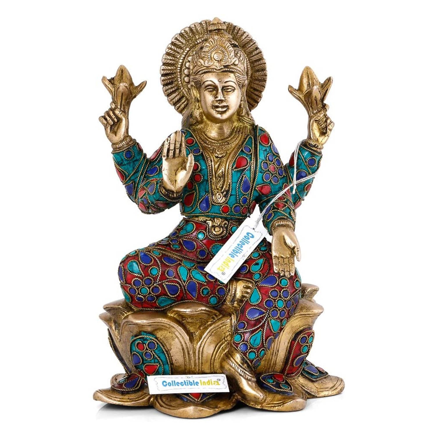 Handcrafted Brass Statue of Lakshmi in sitting position Idol