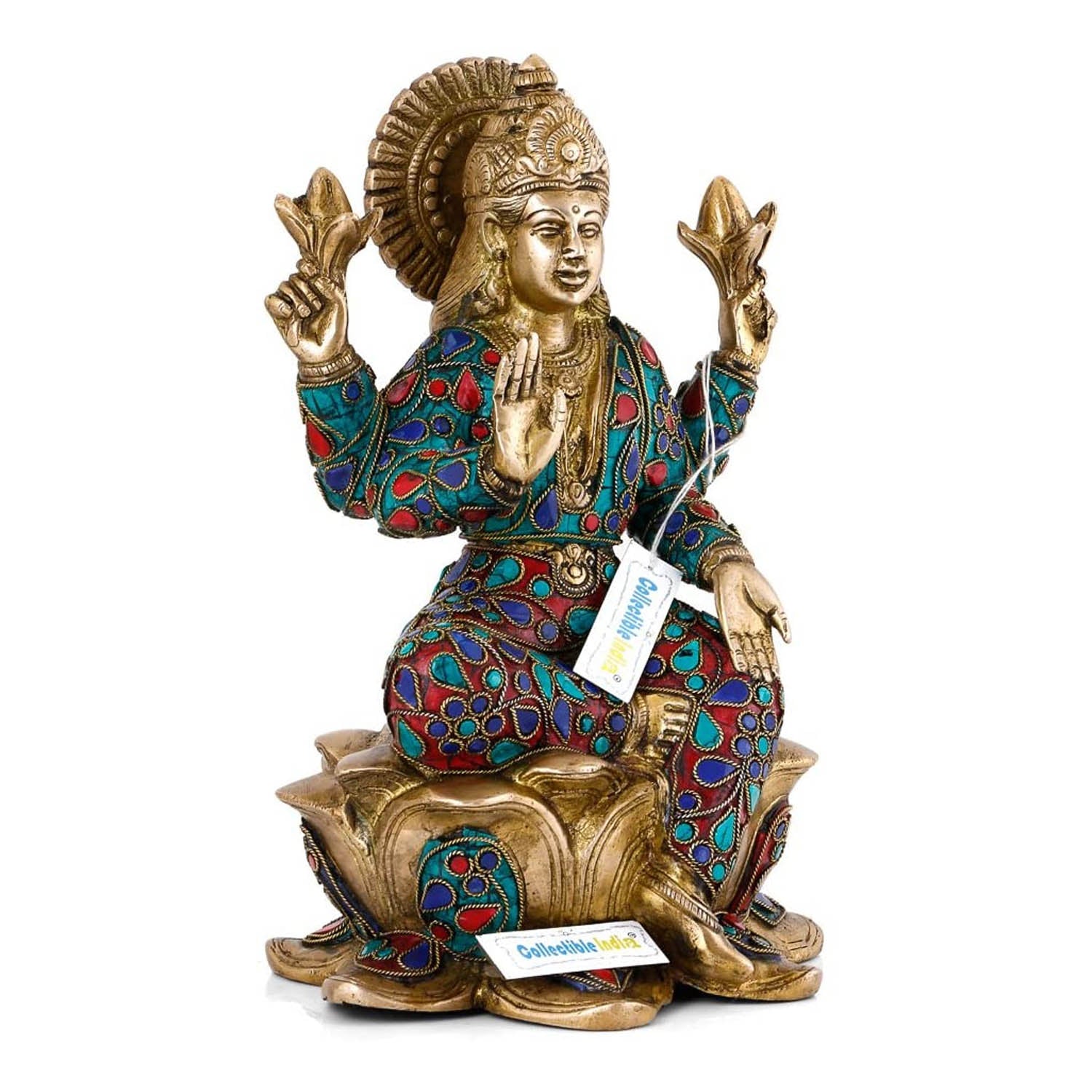 Handcrafted Brass Statue of Lakshmi in sitting position Idol