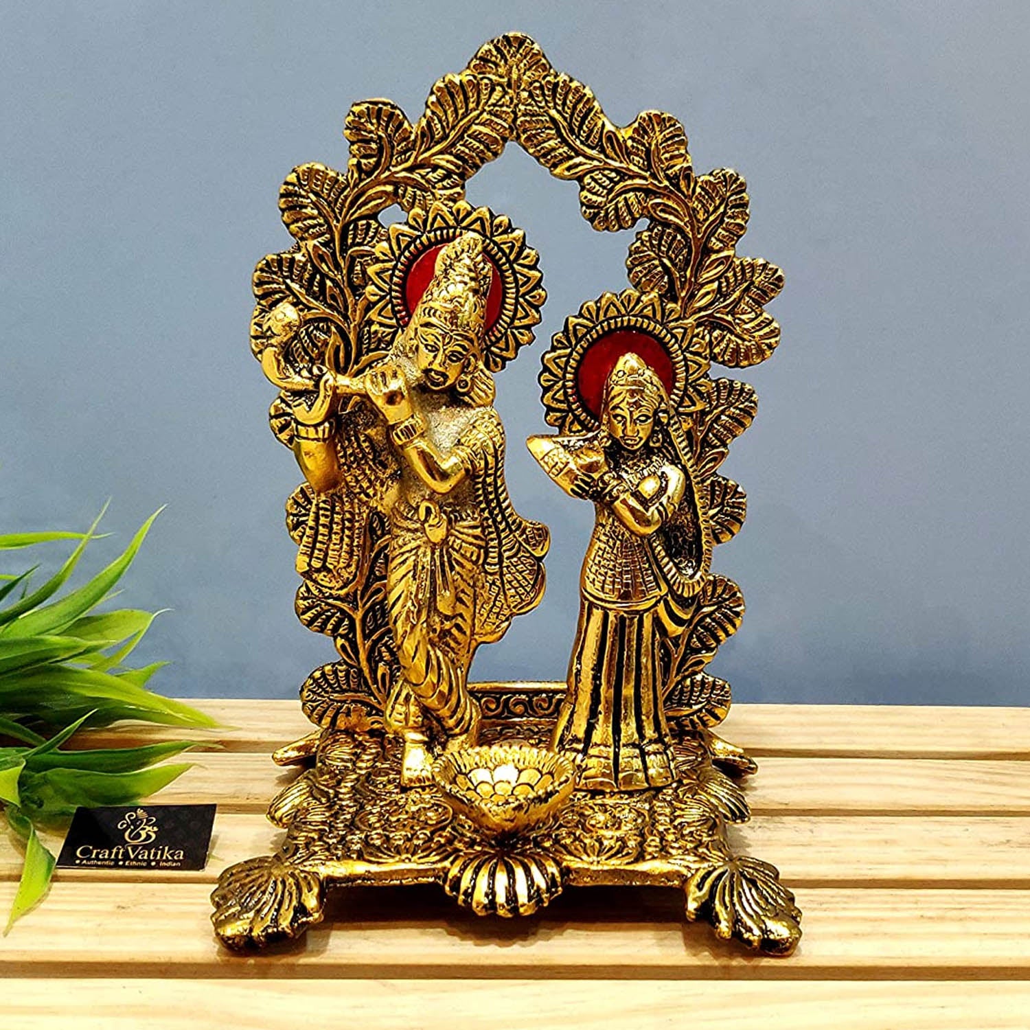 Radha Krishna Idol Murti with Diya Showpiece