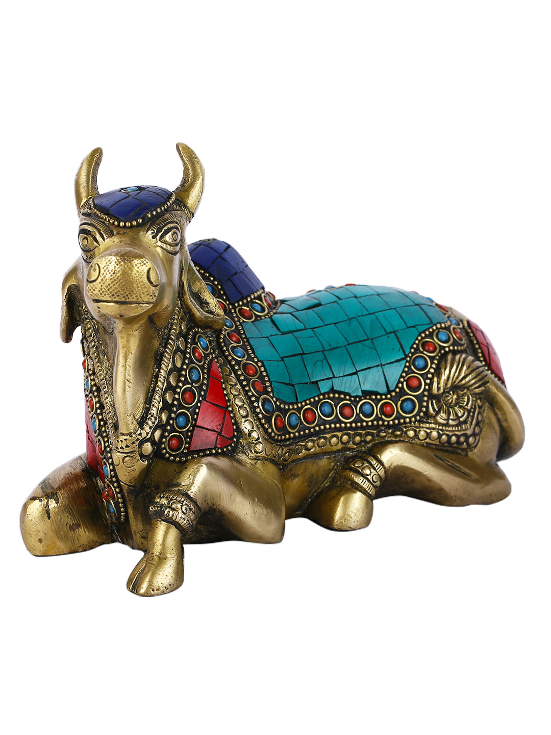 Divine Nandi Bull Brass Statue For Worship & Decor Coats107