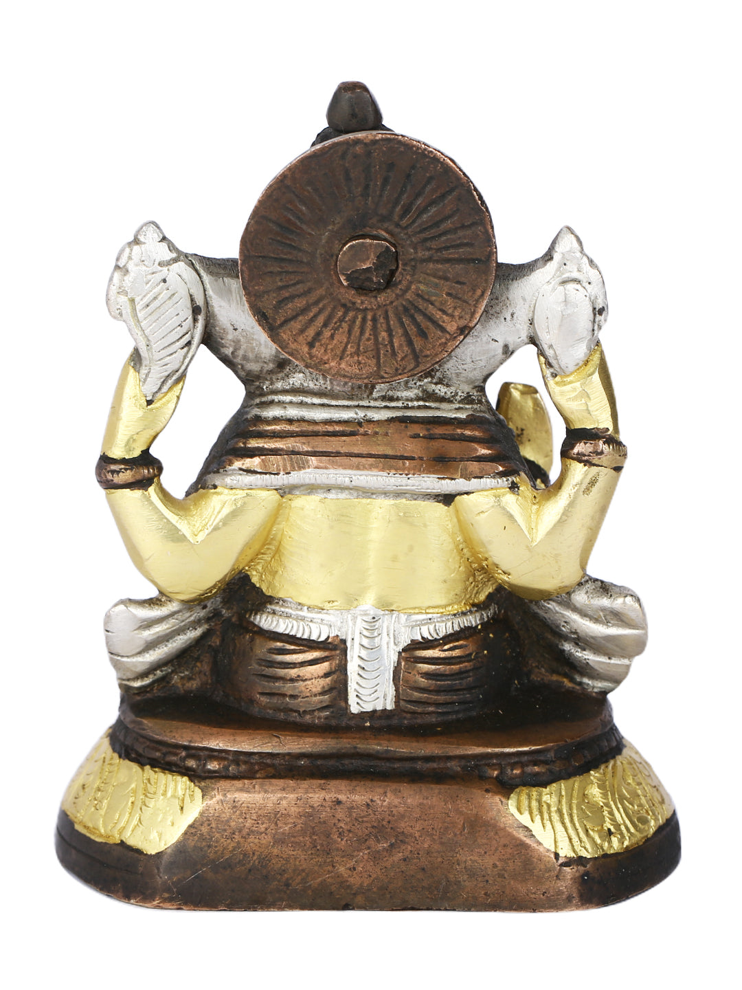 Brass Ganesha Idol Sitting On Round Base Gbs125