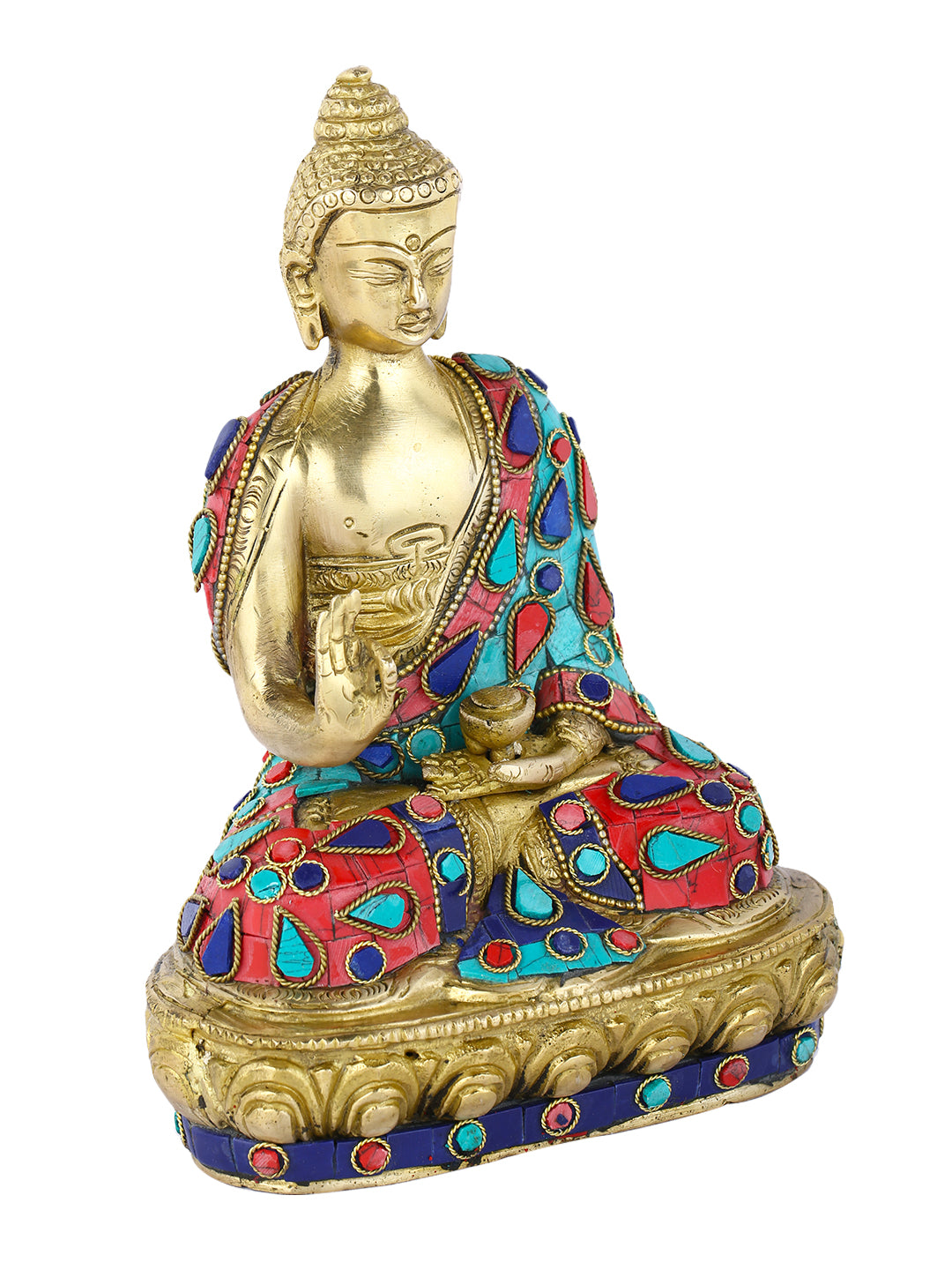 Brass Blessing Buddha Decorative Figurine Bts184