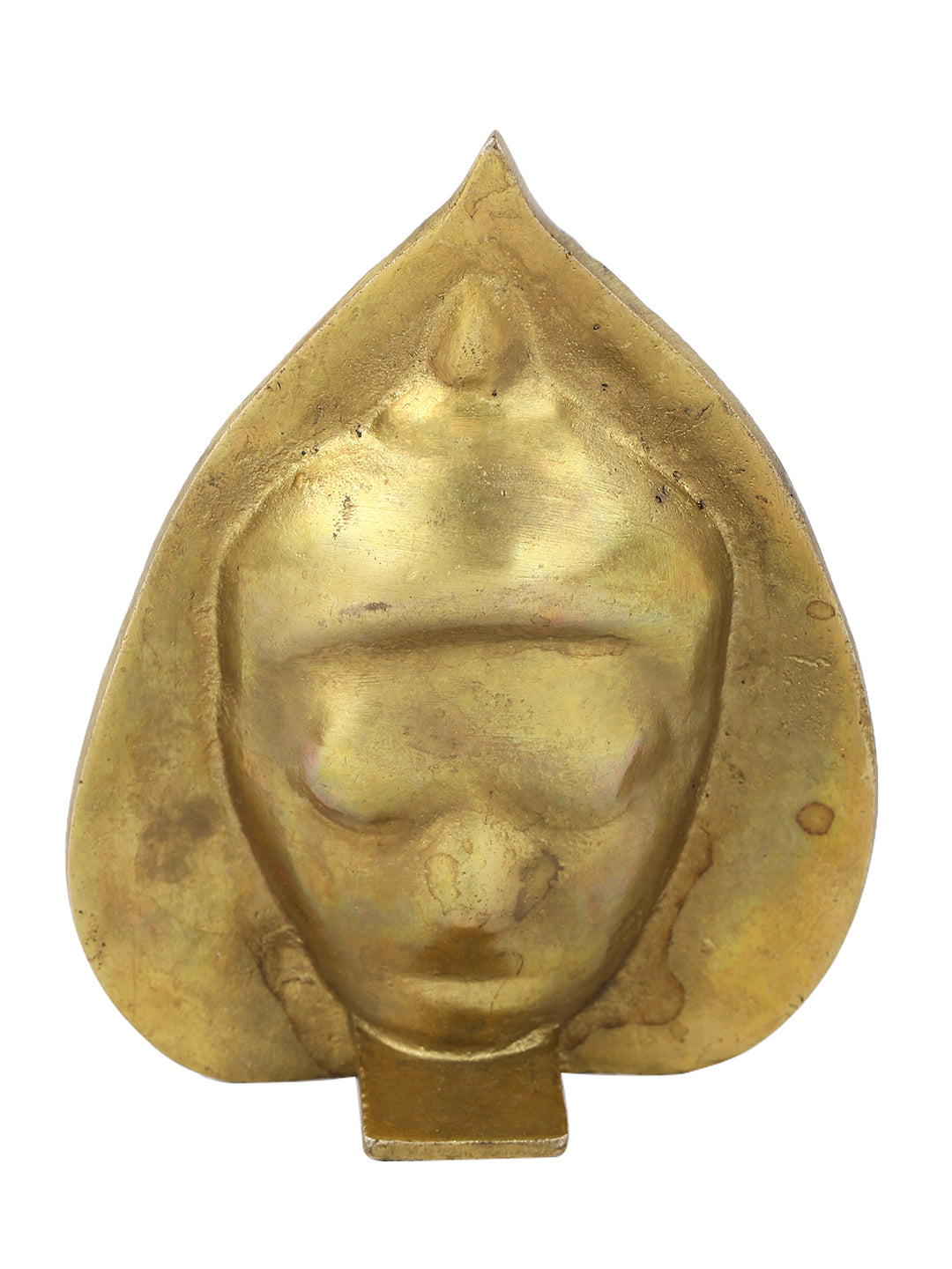 Brass 3D Buddha Face On Leaf Idol Showpiece Bbs258