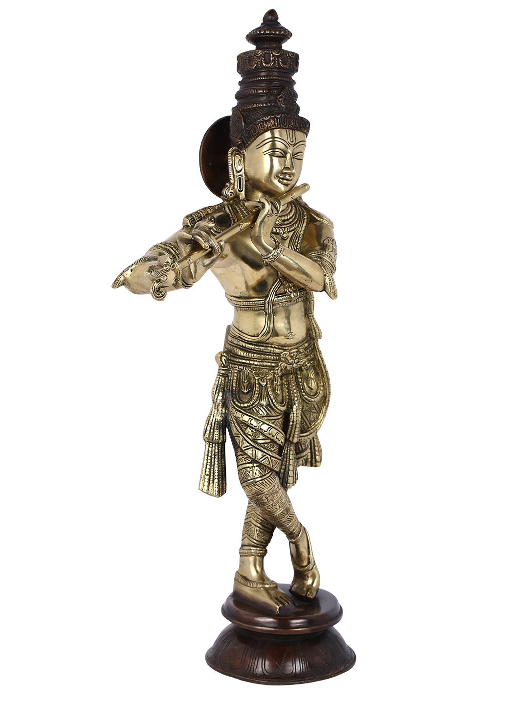 Large Size Krishna Brass Idol For Puja (23 Inches) Kbs160