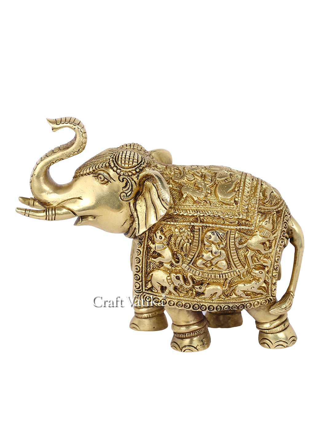 Brass Elephant Trunk Up Decorative Showpiece Dfbs423