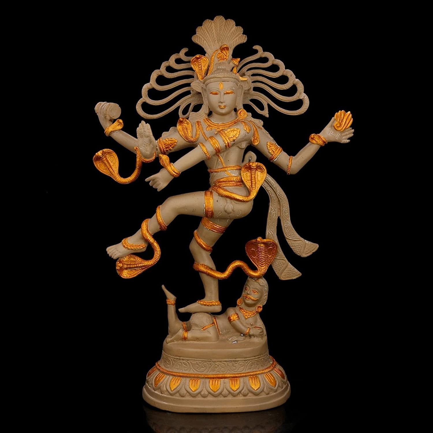 Brass Nataraja Shiva Sculpture With Golden Finish Statue
