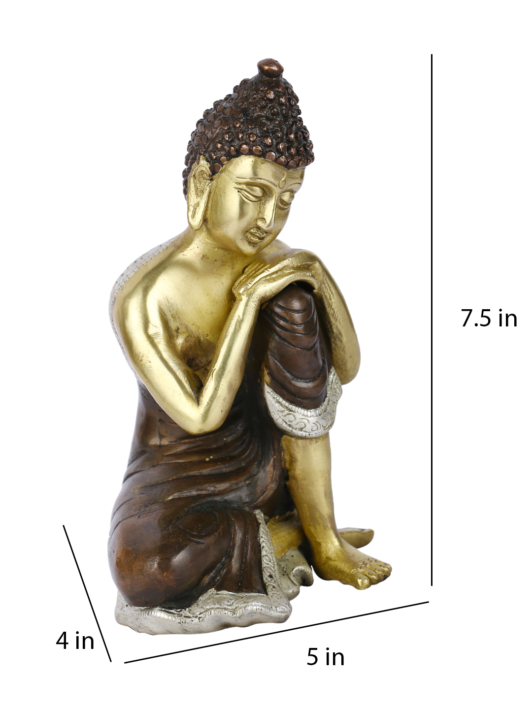 Thinking Buddha Brass Idol Murti Statue Bbs163