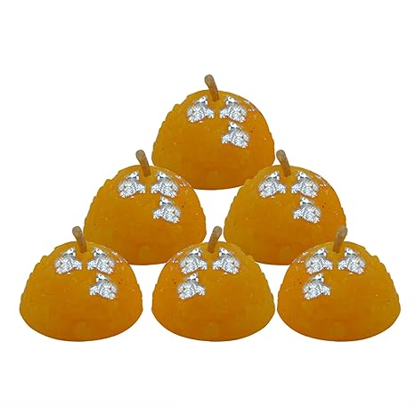 Soya Wax Candles Set of 12 for Festival Decorations Laddu Shape Wax Candles (TCMH475-2PKT)