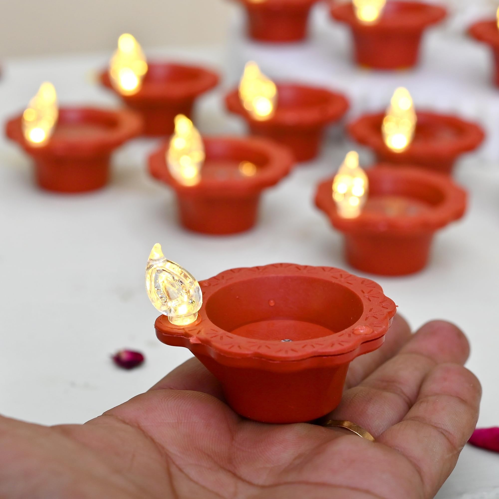 LED Floating Water Sensor Diyas Set of 24, Diwali Decor Items ( DFBS554-24 )