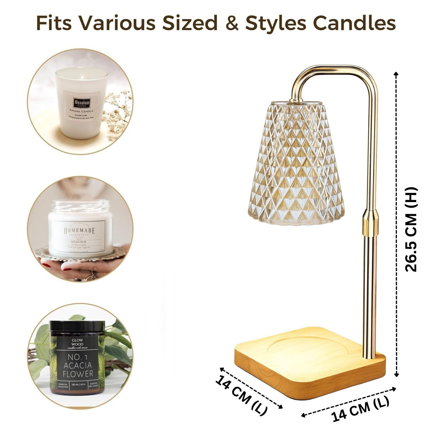 Candle Warmer Lamp, Adjustable Height Dimmable Candle Warmer, Candle lamp ( LAMPT129 )
