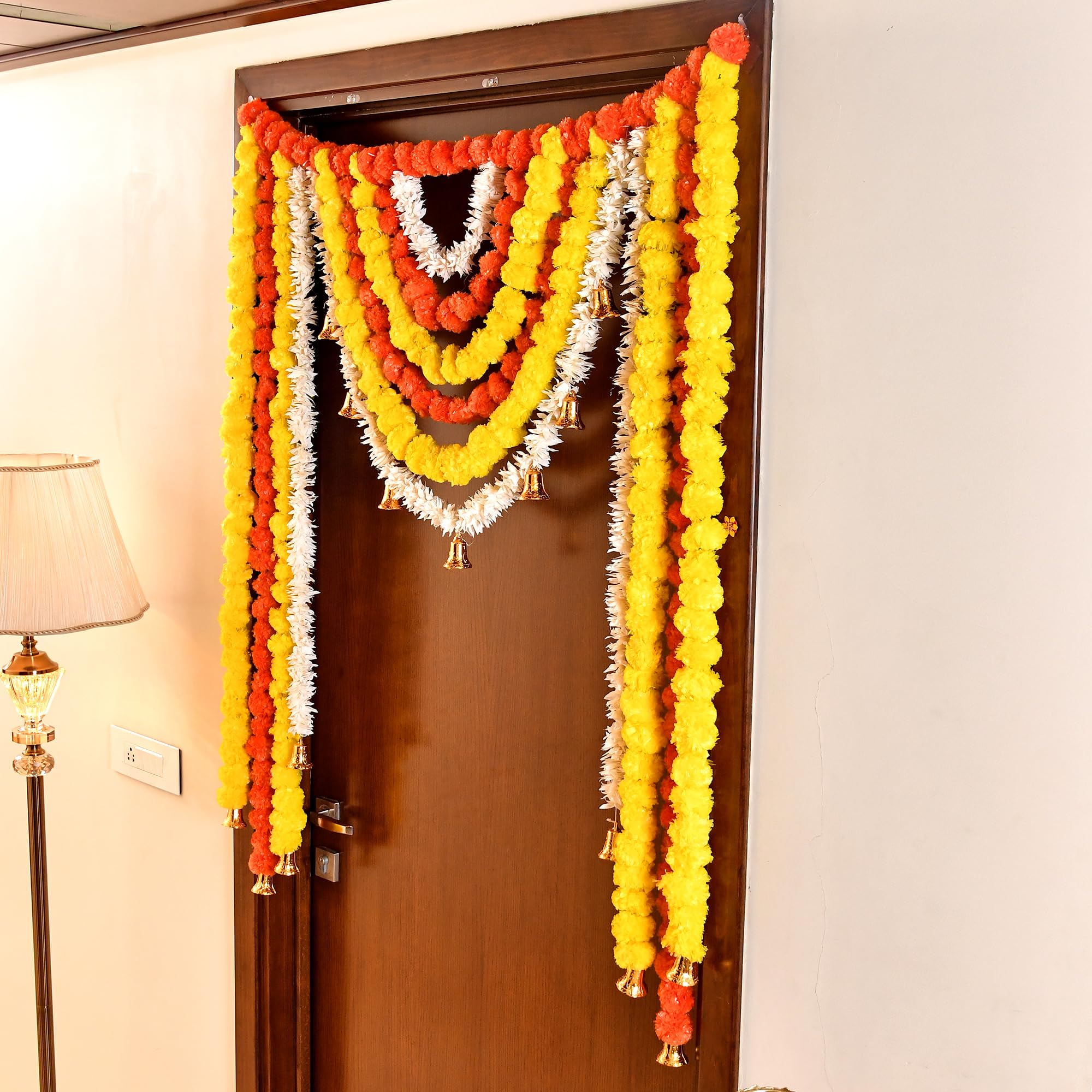 Fluffy Flower Toran for Pooja Mandir Decoration Main Door Entrance (TORAN185)