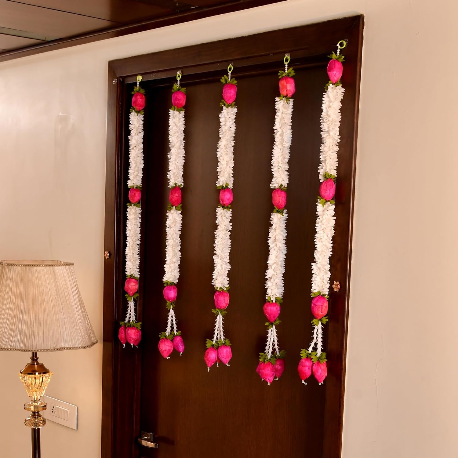 Lotus Buds Mogra Flowers Hanging Strings Latkan for Home Decoration ( LTKN151-5 )