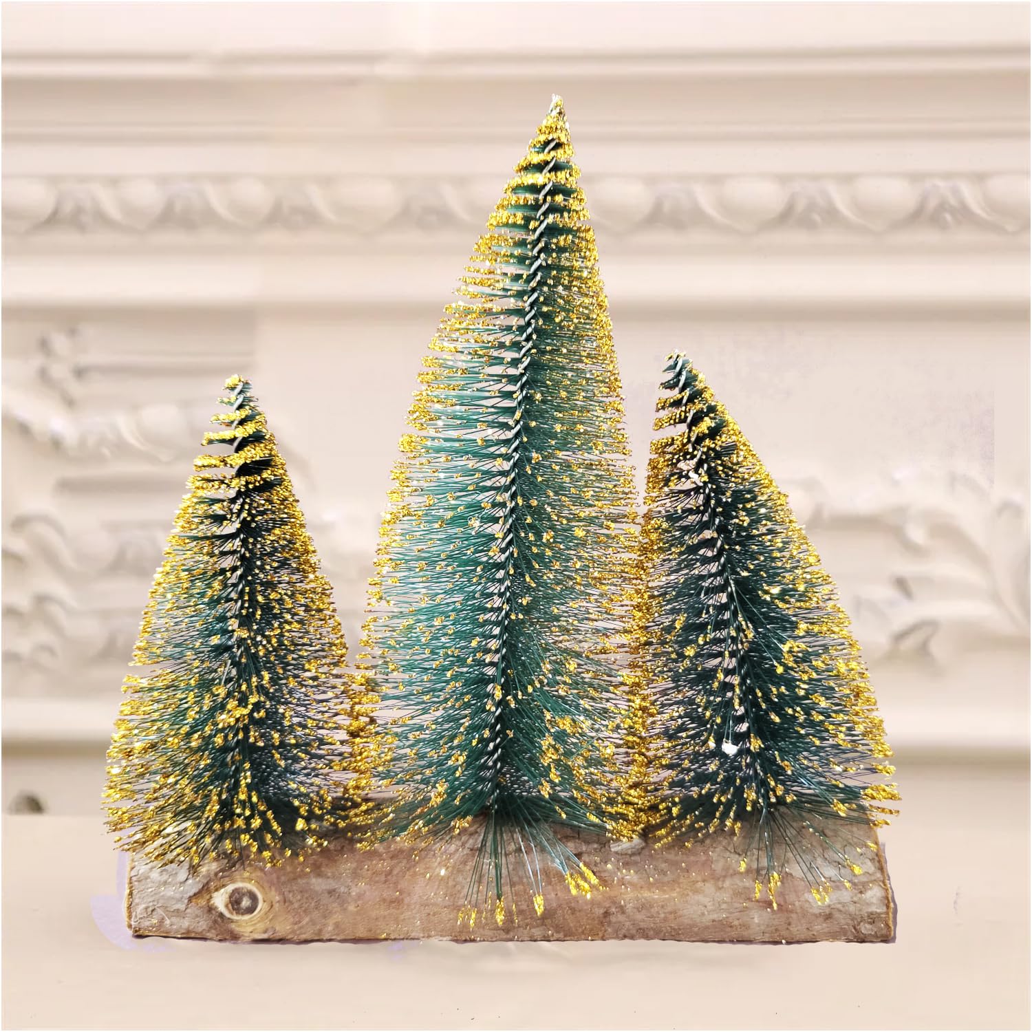 Mini Christmas Tree Miniature Table Decor Artificial Pine Green Tree with Wooden Base for Christmas Decorations Items|