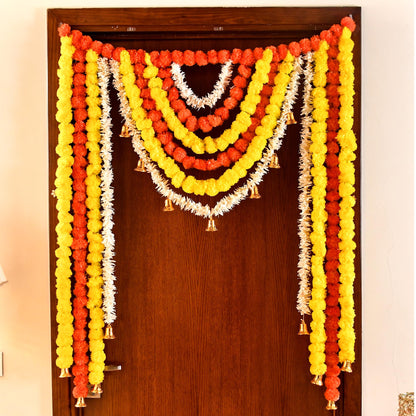 Fluffy Flower Toran for Pooja Mandir Decoration Main Door Entrance (TORAN185)