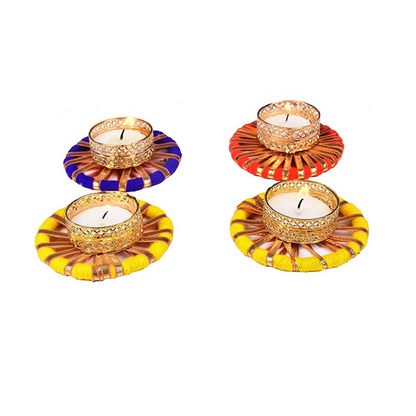 Metallic Gota Patti Mix Tealight Candle Holders