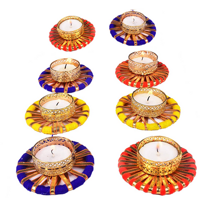 Metallic Gota Patti Mix Tealight Candle Holders