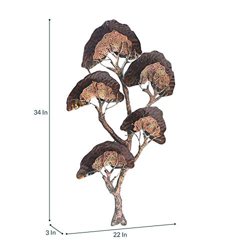 Metal 3D Japanese Tree With LED Light Mounted Wall Hanging Showpiece 