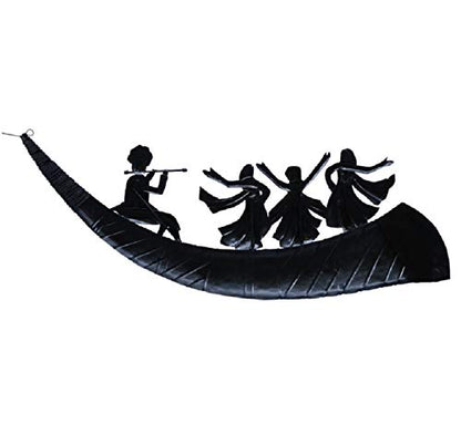 Metal Trumpet Dancing Girl Mounting Wall Hanging Showpiece 