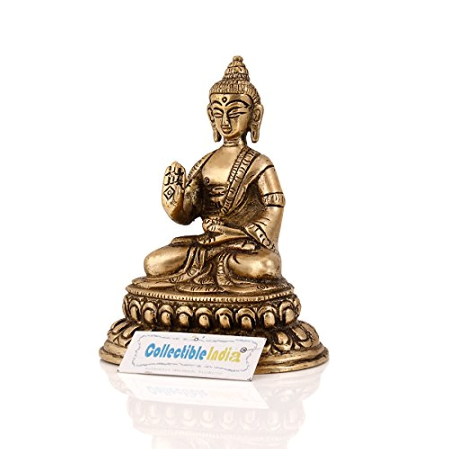 Blessing Lord Buddha Brass Idol With Scared Kalash