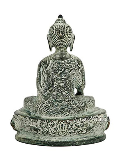 Brass Buddha Idol With Scared Kalash Showpiece