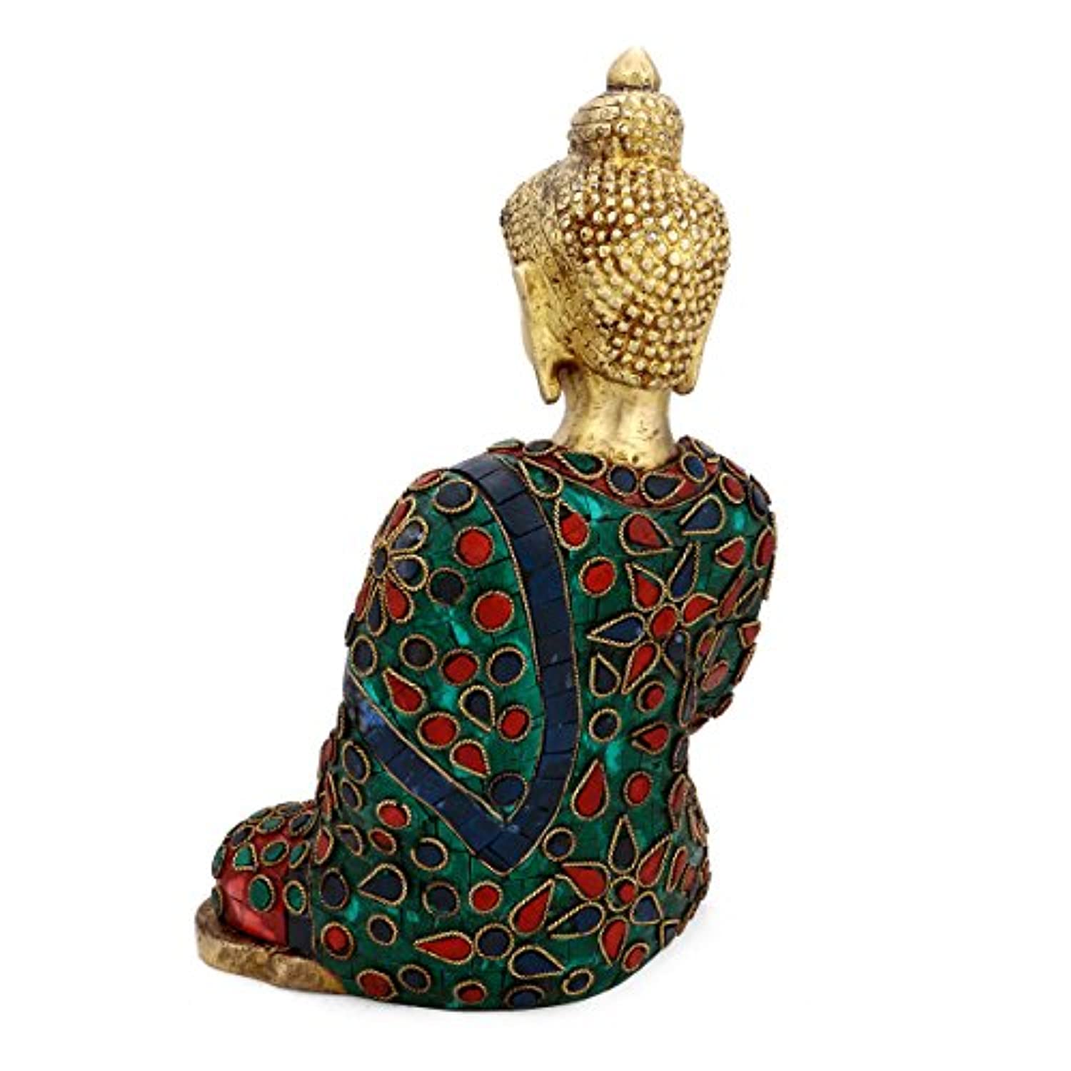 Brass Blessing Pose Buddha Statue With Scared Kalash