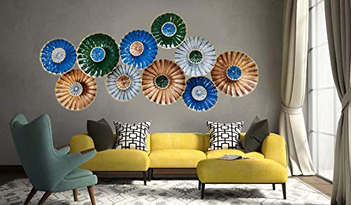 Metal 3D Abstract Flower Mounted Wall Hanging Showpiece