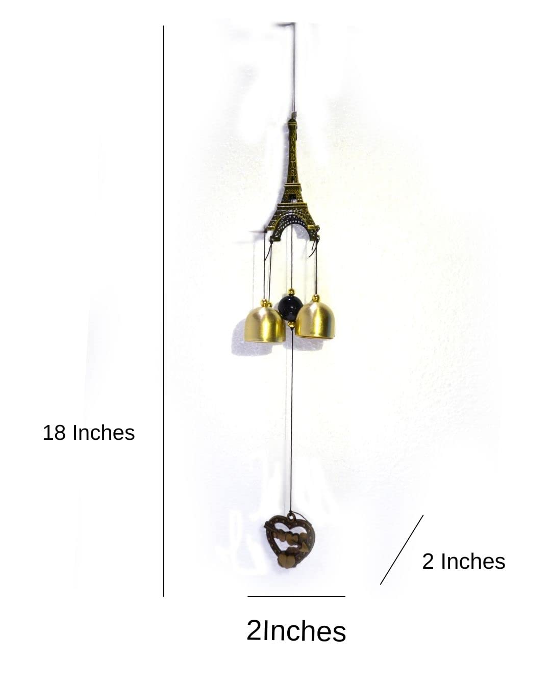 Metal Eiffel Tower Wind Chimes Hanging