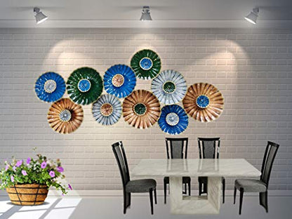 Metal 3D Abstract Flower Mounted Wall Hanging Showpiece