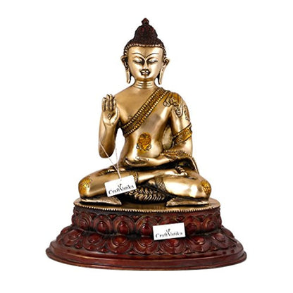 Blessing Abhaya Buddha Brass Idol Murti Statue