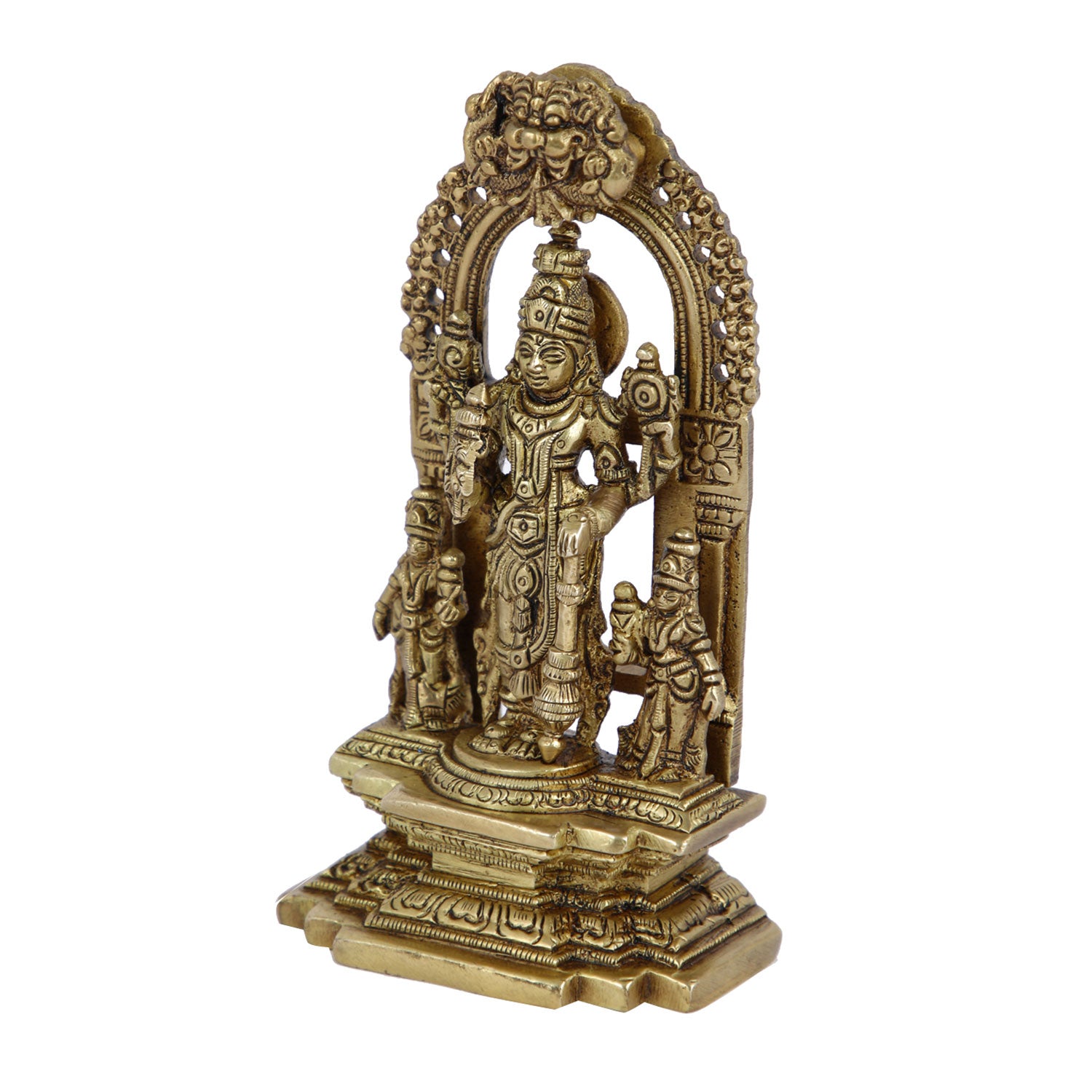 Lord Vishnu Standing Sculpture Brass Statue Holding Mace (Gada) Vbs108