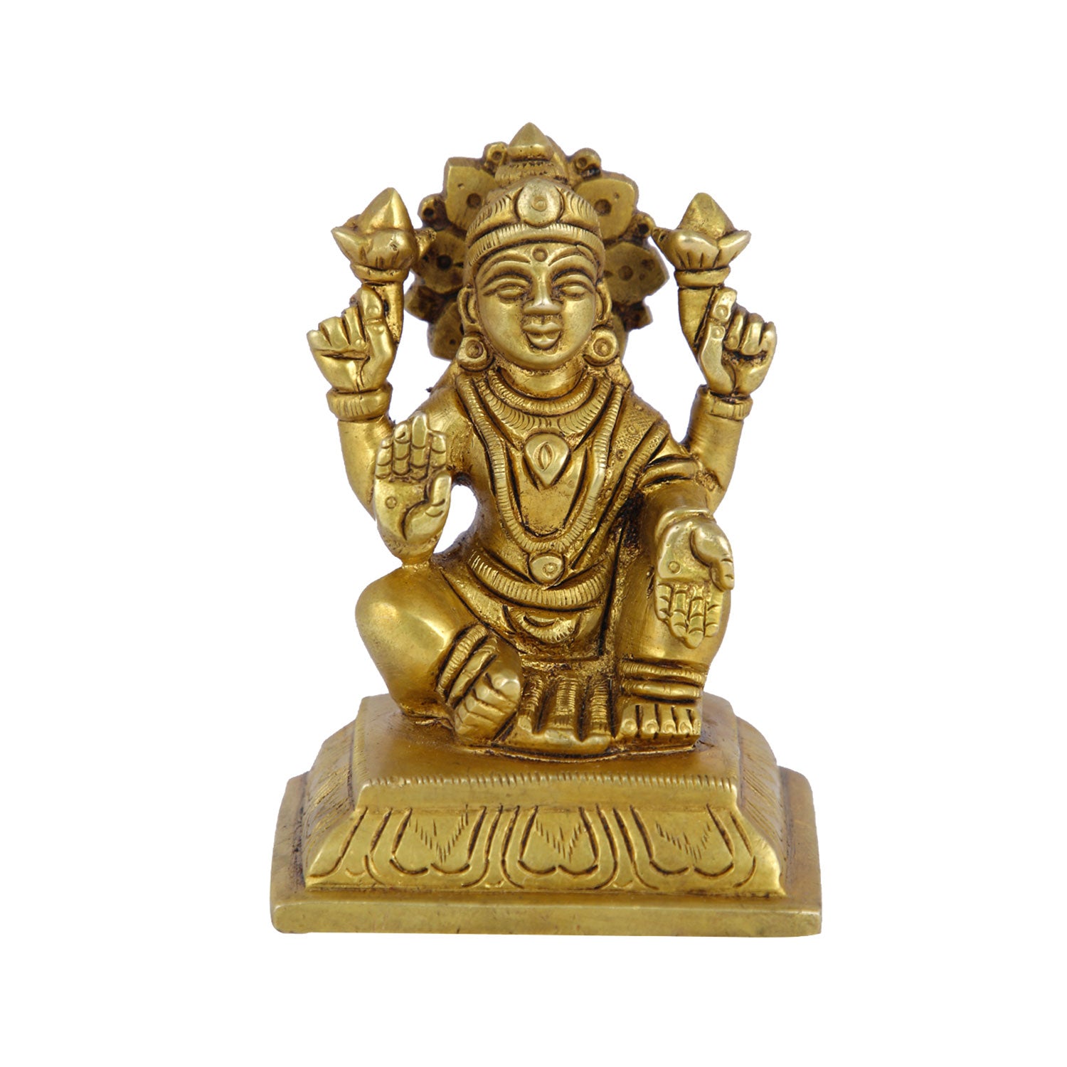 Goddess Lakshmi Sitting Posture Brass Idol, Lbs120