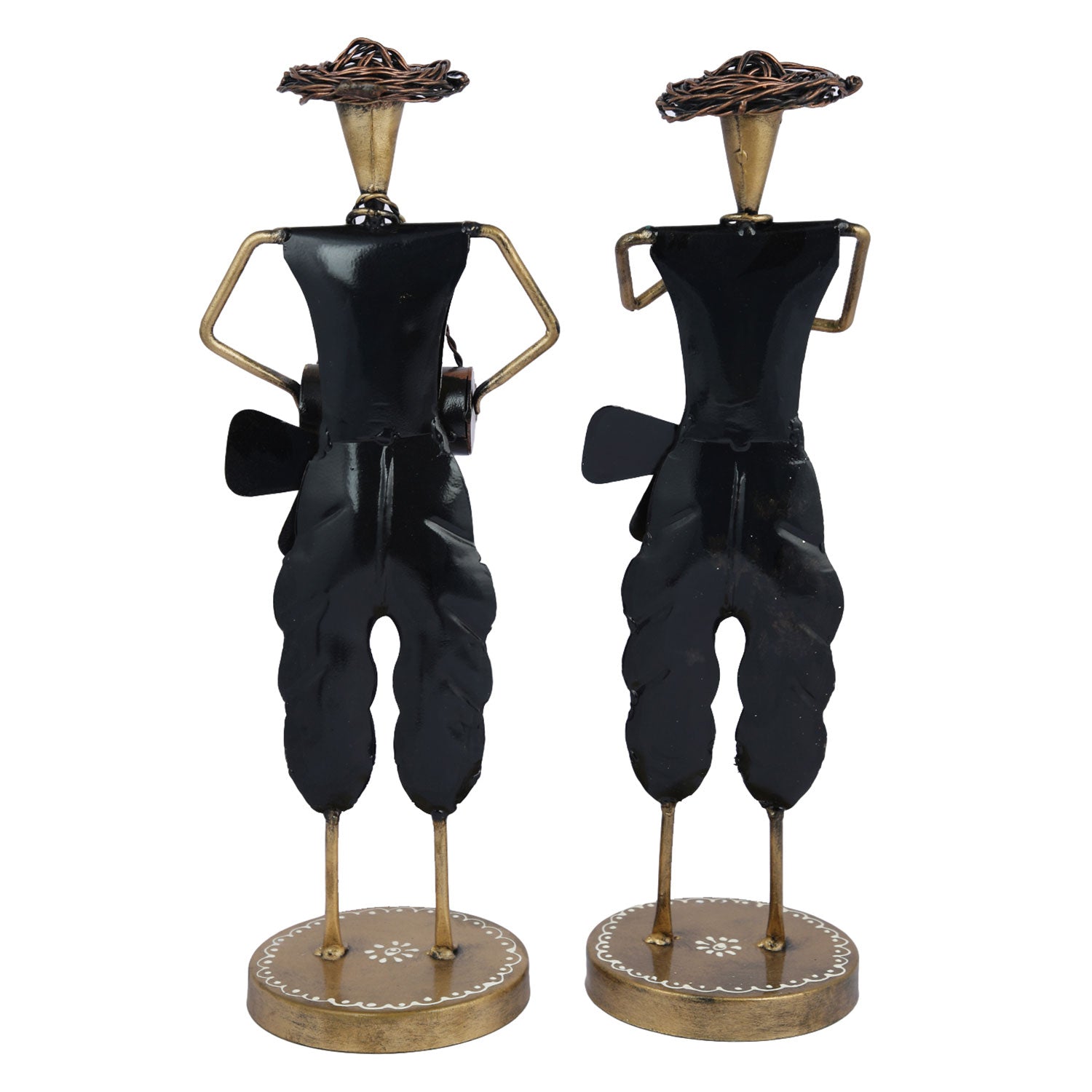 Metal Rajasthani Standing Musician Set of 2,DFMS440
