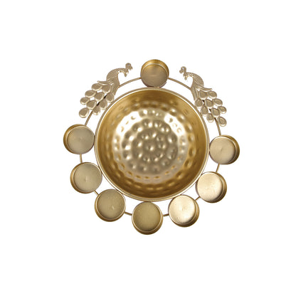 Metal Peacock Urli Bowl TMS105