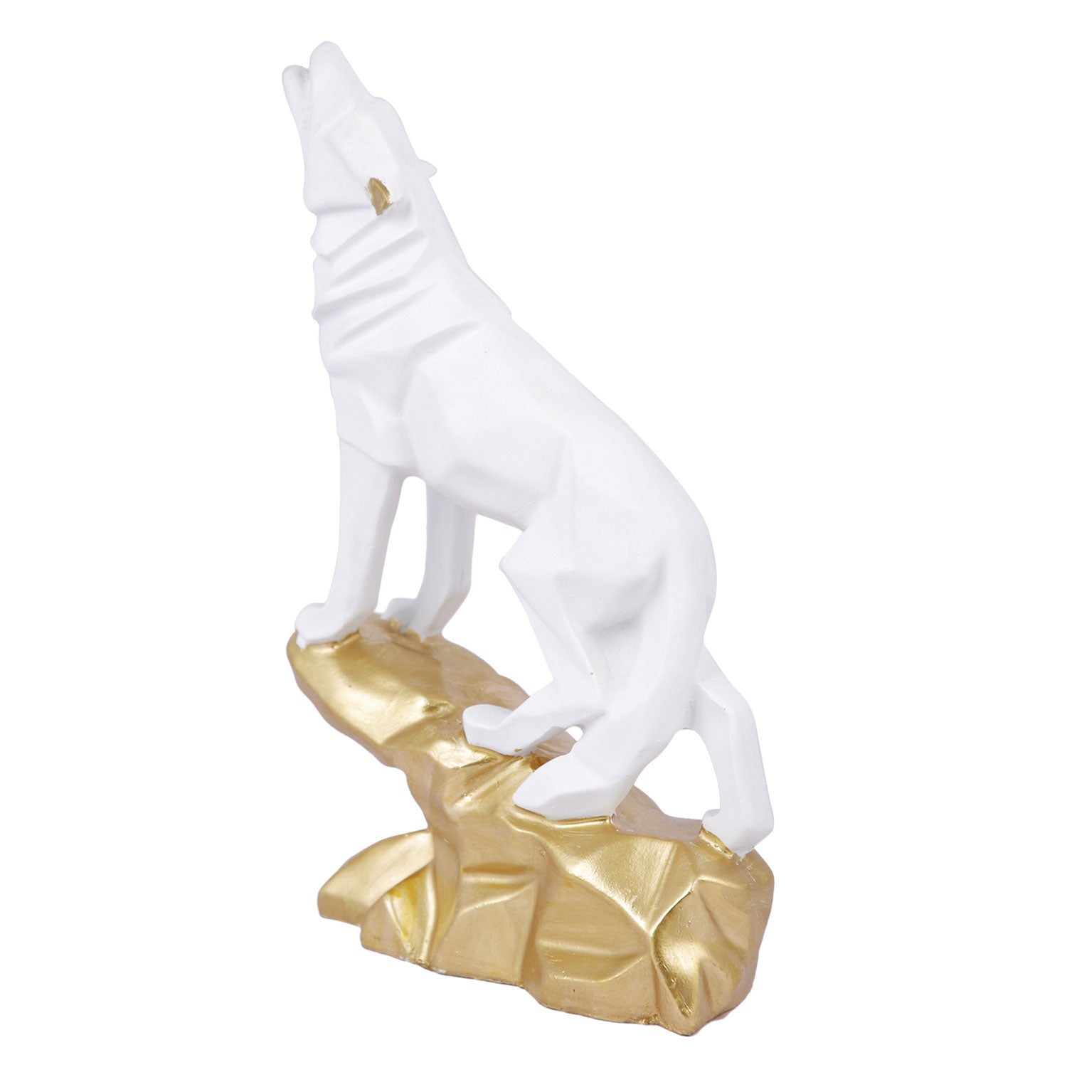 Resin Geometric White Wolf  Decorative Showpiece Dfmas406-White