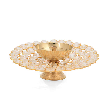 Crystal Akhand Diya Brass Oil Puja Lamp Dfbs144-Large