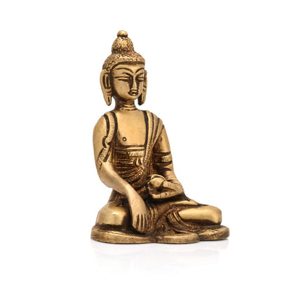 Brass Buddha Statue With Sacred Kalash Showpiece Bbs263