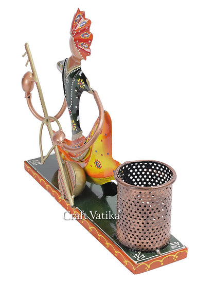 Iron Musician Pen Stand Holder Showpiece