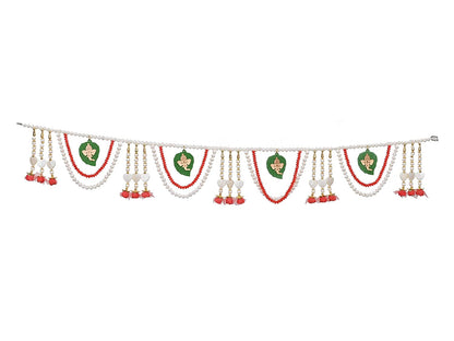 Red White Beads Toranam for Door Decoration