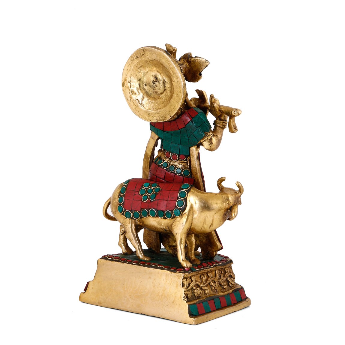 Lord Krishna with Cow Brass Decorative Statue