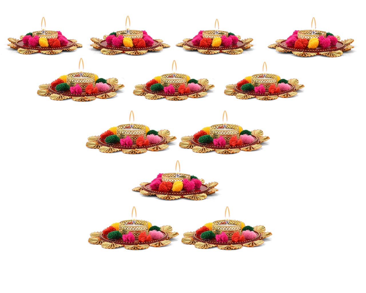 Flower Design Metallic Tealight Candle Holder ( Set Of 2) Dfbs157-2