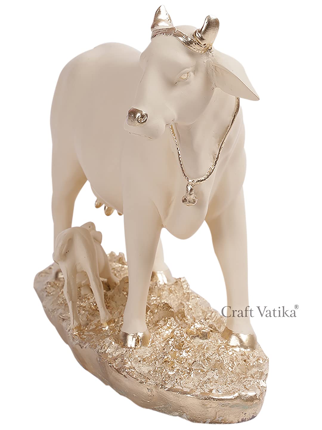 Resin Kamdhenu Cow and Calf Statue COAMAS101